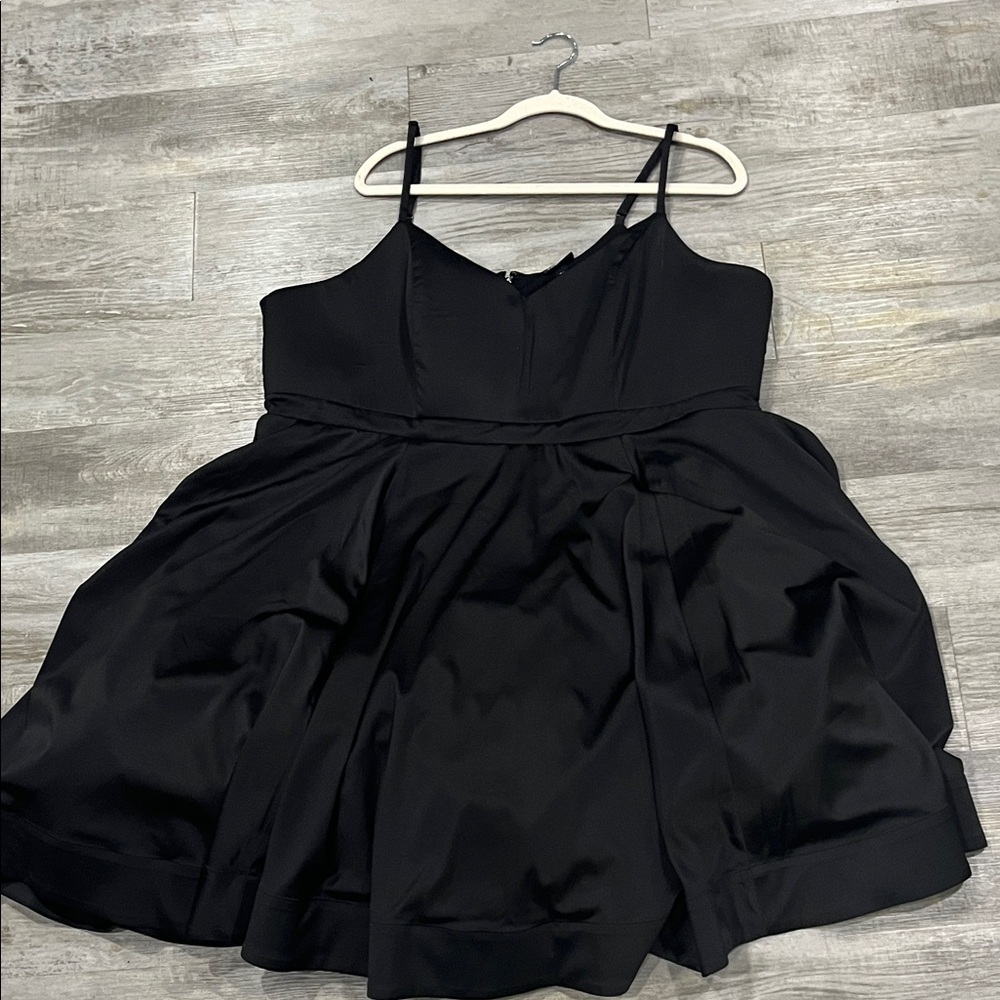 Torrid satin dress black size 20 plus size Elegant Black Sleeveless Dress skater - Picture 9 of 15